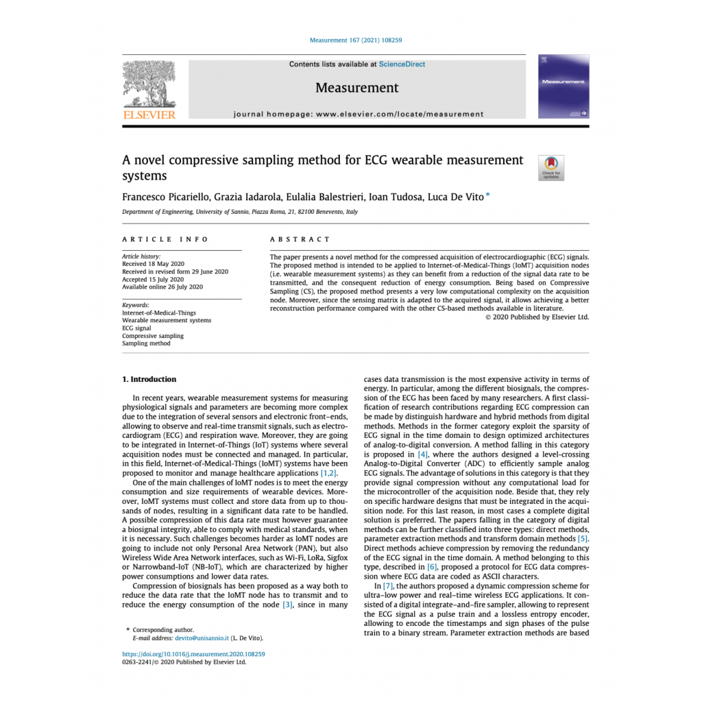A novel compressive sampling method for ECG wearable measurement systems