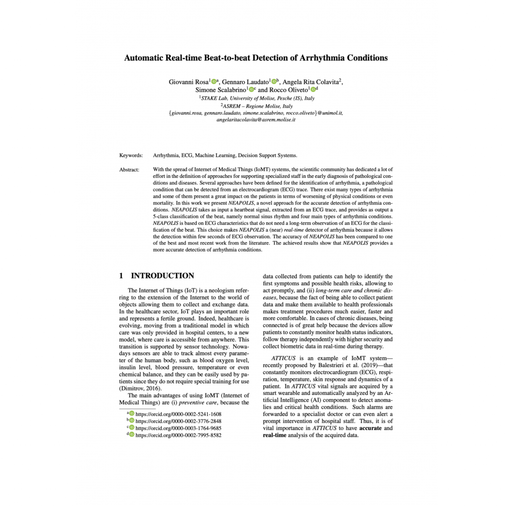 Automatic Real-time Beat-to-beat Detection of Arrhythmia Conditions