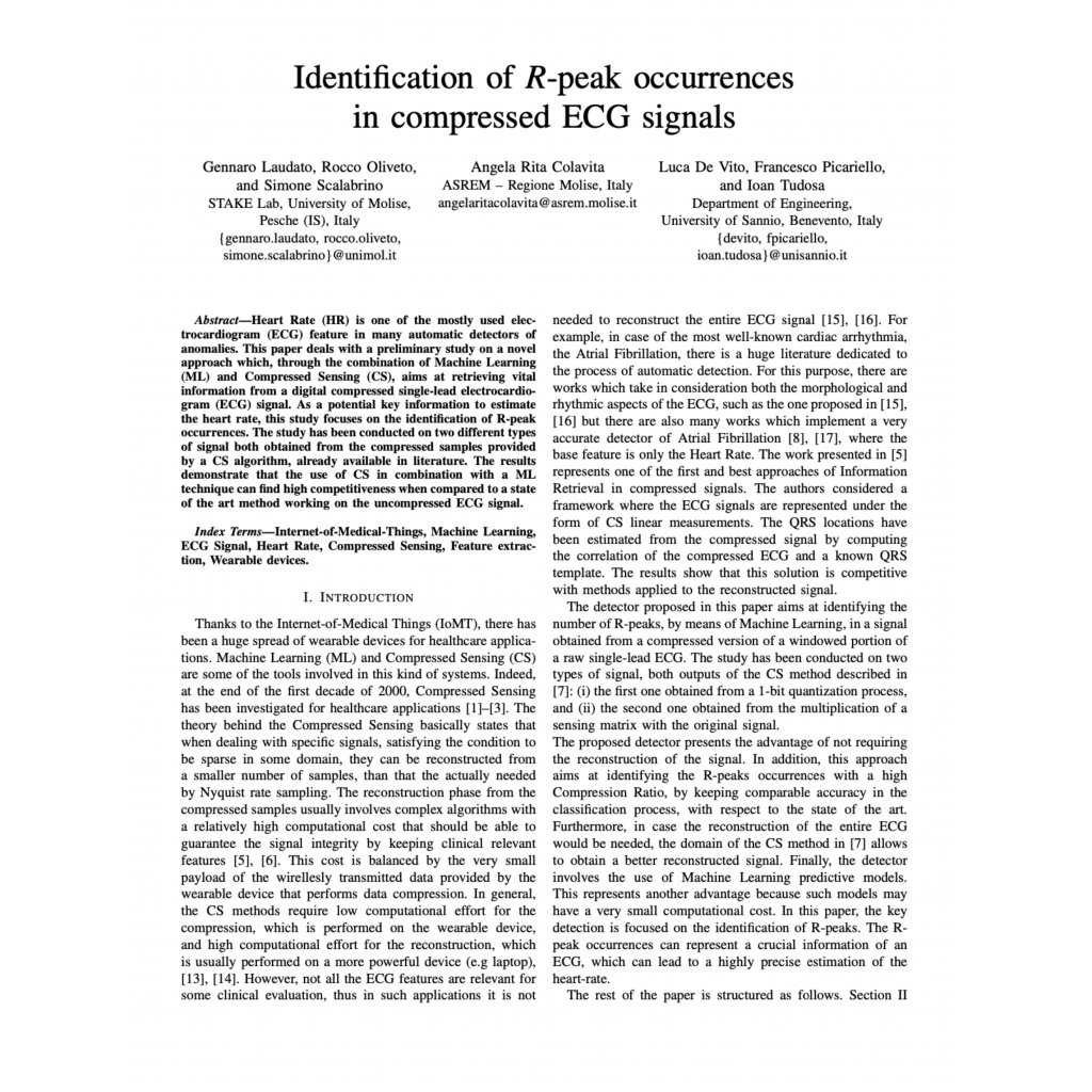 Identification of R-peak occurrences in compressed ECG signals
