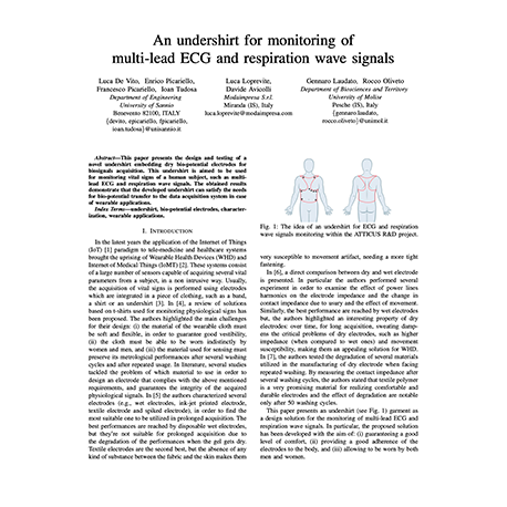 An undershirt for monitoring of multi-lead ECG and respiration wave signals